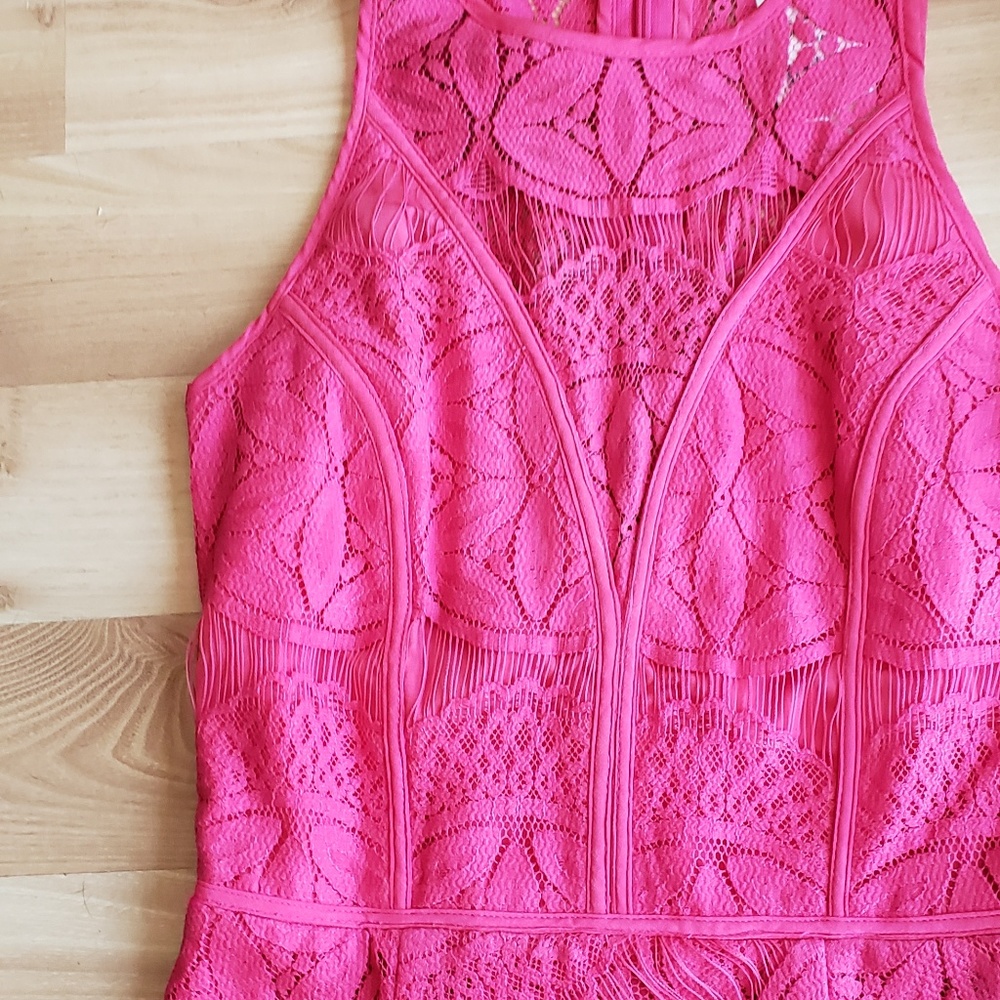 Pink Adelyn Rae lace high/low sheath dress - Picture 3 of 7